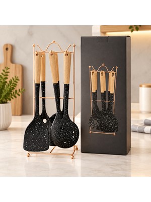 Str Store 7 Parça Ahşap Saplı Silikon Mutfak Seti