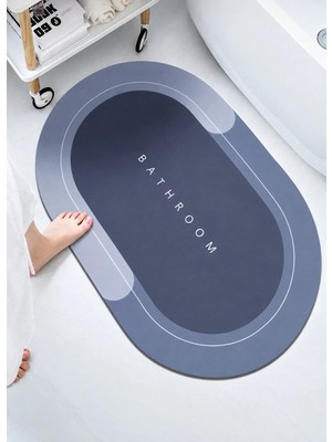 Su Emici Paspas Şık Tasarım Abdest Paspası Kaymaz Taban Diyatom 40×60 cm Oval Paspas