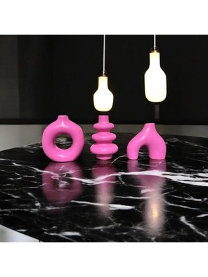 Minimal Üçlü Süs Takım, Vazo, Ev Dekorasyon Ürünü, Hediyelik Ev Eşyası, Biblo Süs (10CM)