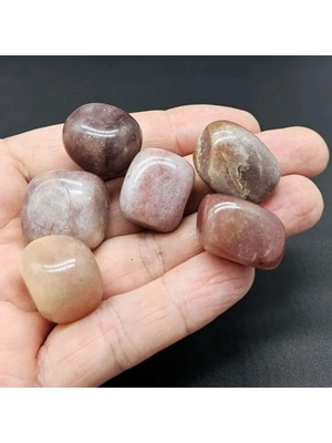 1,5-2 cm Güneş Taşı, Tamburlanmış Pembe Doğal Taş, Pembe Enerji Taşı Ham Parça