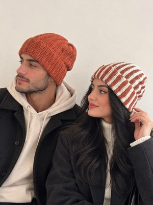 NurEra Design Kışlık Şapka/çift Sevgili Kombin 2'li Bere