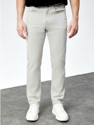 Hlt Jeans Erkek Taş Rengi Regular Fit Likralı Boru Paça Rahat Kesim Jean Kot Pantolon HLTHE001918