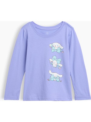 Gap Kız Bebek Lila Grafik Baskılı T-Shirt