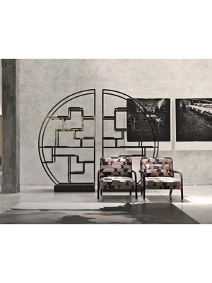 SCY Knochi Dekoratif Metal Detaylı Kitaplık Çok Amaçlı Raf Modern Düzenleyici Dolap Raf