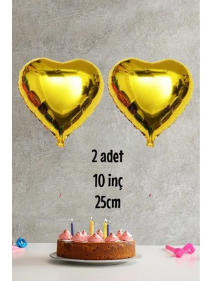 King Shark Kalp Şekilli Gold Folyo Balon 10 Inc 25 cm 2 Adet
