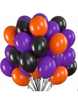 King Shark Mor Turuncu Siyah Balon 20 Adet