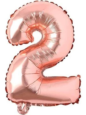 King Shark 40 Inç 100 cm Rose Gold Folyo Rakam Balon 2