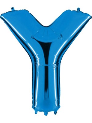 King Shark Partidolu Y Harf Folyo Balon 100 cm Mavi