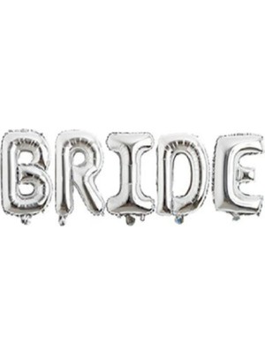 King Shark Gümüş Renkli Bride Folyo Balon Seti