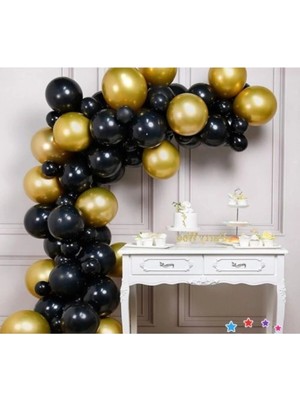 King Shark Balon Zinciri - Gold Siyah 100 Adet