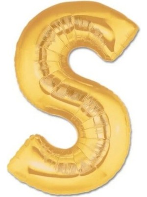 King Shark S Harfi Altın (Gold) Rengi Folyo Balon 40 Inc 100 cm