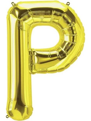 King Shark P Harf Folyo Gold Renk Balon Küçük 35 cm