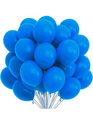 King Shark 12 Inç Standart Boy Pastel Balon 50 Adet Lacivert