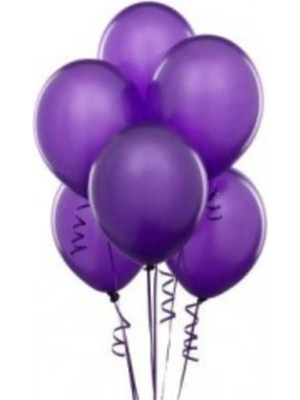 King Shark Metalik Balon 10 Adet Mor