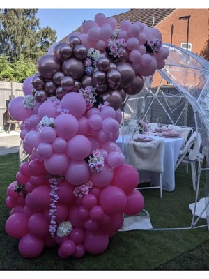 King Shark Krom Pembe Makaron Pembe ve Fuşya Balon Zinciri 100 Adet