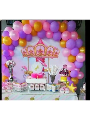 King Shark Pastel Lila Metalik Pembe Gold Balon Konsept Balon Zincir