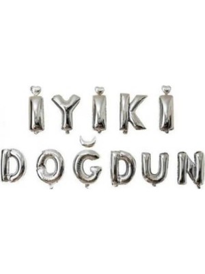 King Shark Iyi Ki Doğdun Gümüş Harf Folyo Balon Set 35CM
