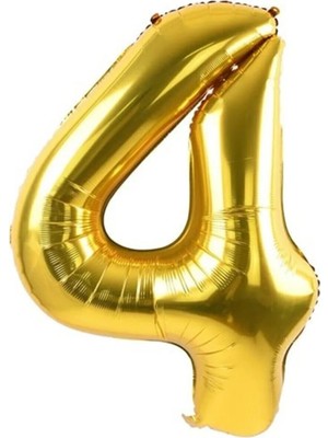 King Shark 4 Rakam Folyo Gold Renk Balon Küçük 35 cm