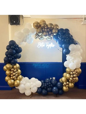 King Shark Krom Gold Pastel Gece Mavisi ve Beyaz Balon Zinciri 100 Adet