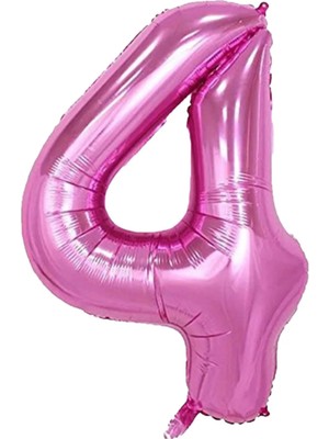 King Shark Fırsat Ayı 4 Rakam Folyo Balon Pembe 90CM (40INCH) 1 Adet