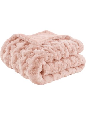 Str Store Suni Kürk Örtü Kokusu, Polyester, Blush, 50X60"