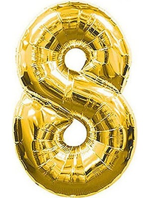 King Shark Balon 8 Rakam Folyo Balon Gold 40'inch
