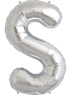 King Shark Balon Parti S Harf Gümüş Folyo Balon 102 cm