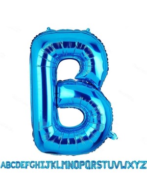 King Shark 1 Metre Mavi B Harfi Folyo Harf Balon Mavi B Harf Folyo Balon B Harf Balon Uygun Balon