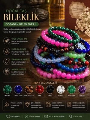 Altınoluk Haremia Doğal Taş Bileklik | Karışık Renk Esnek Boncuk Bileklik Malakit Akik Ametist ve Taş Seçenekleri