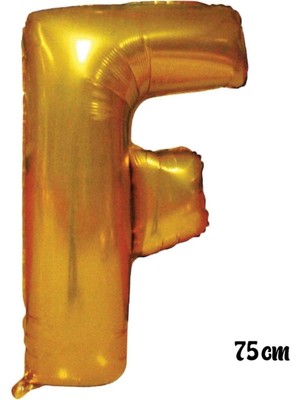King Shark 75 cm F Harfi Folyo Balon Altın