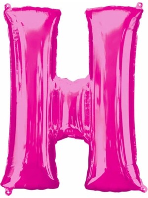 King Shark 1 Metre Pembe H Harfi Folyo Harf Balon Pembe Folyo Balon H Harf Balon Dekor Balonu Pink