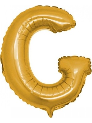 King Shark G (Gold) Harf Folyo Balon - 90 cm - Altın Folyo Harf Balon