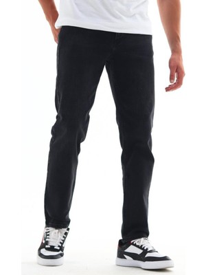 Hlt Jeans Erkek Antrasit Füme Regular Fit Boru Paça Likralı Rahat Kesim Jean Kot Pantolon HLTHE001936K