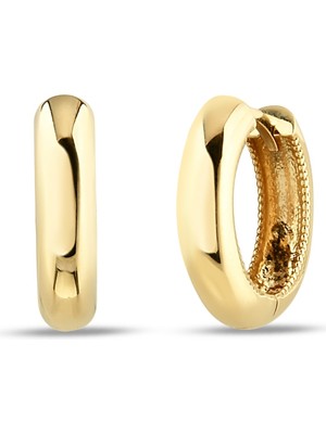 Debora Jewelry 14 Ayar Altın Bombeli Halka Küpe