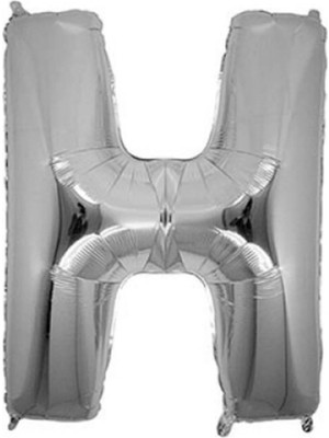 King Shark H (Silver) Harf Folyo Balon - 90 cm - Gümüş Folyo Harf Balon