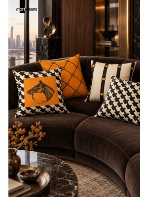 Marte Home Troy - Renkli Çift Taraf Dijital Baskılı 4'lü Kırlent Kılıfı Seti - 43X43 cm