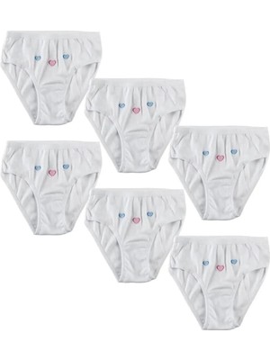 Tutku 6'lı Paket Kız Çocuk Beyaz Külot