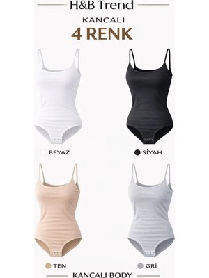 Hb Trend Ip Askılı Kancalı Zıbın Body 4 Renk Seçeneğiyle Pamuklu