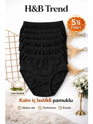 Tutku Hb Trend 0922 Bayan Ribana Bato 5 Li Siyah Kalın Iç Lastikli (5 Adet)