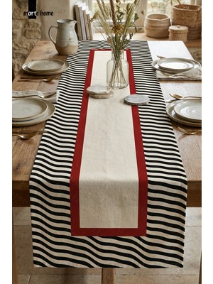 Marte Home Noır - Renkli Dijital Baskılı Runner - 50X150 cm