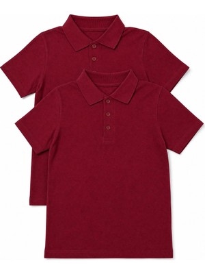 Perendi Unisex Çocuk 2’li Polo Yaka Kısa Kollu Okul Tişörtü