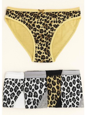 Hb Trend Tutku Kadın Leopar Desen Lüx Bikini Külot Karışık Asorti Renk 12 Adet