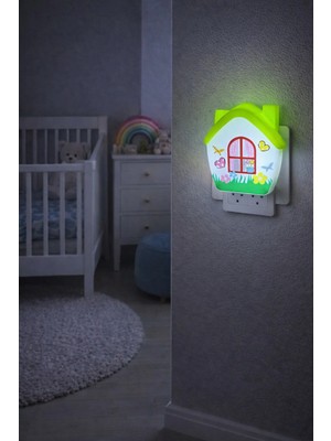 Çiçekli Çocuk Bebek Gece Lambası Priz Tipi LED Dekoratif Oda Aydınlatma Uyku Lambası