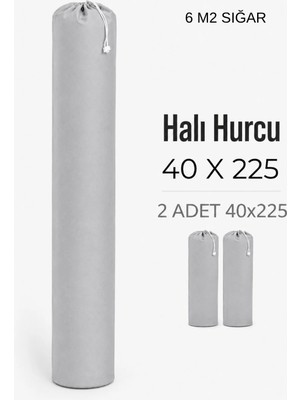 40X225 Halı Hurcu 6m2 Sığar Lastikli Nefes Alabilir Kokmaz Tela Lastikli Halı Kılıfı Poşeti Ambalajı Taşınma Çantası Yorgan Çamaşır Yastık Saklama Torbası Gri Renk