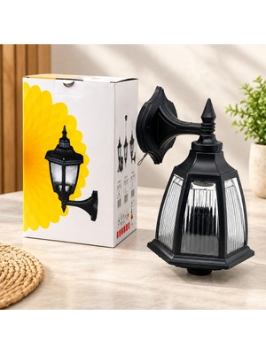 Str Store E27 Duvar Aplik Bahçe Balkon Sokak Lambası IP44 60W Siyah