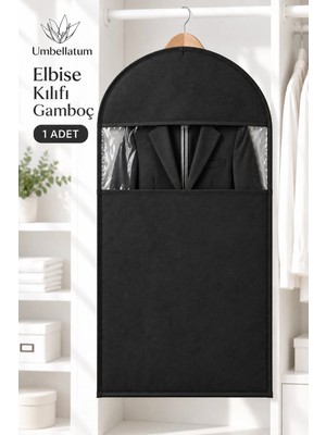 Takım Elbise Kılıfı Gamboç Siyah 1 Adet 60X100 cm Pvc Pencereli Ceket Saklama Dolap Içi Düzenleyici Hurç