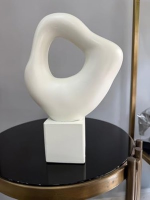 Toptan Budur Modern Taş Biblo, Soyut Iskandinav Tarzı, Krem Minimalist Masaüstü Objesi