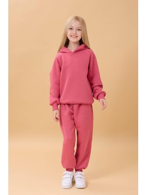 Perendi Reglan Kol Kapüşonlu İçi Polarlı Unisex Çocuk Takım