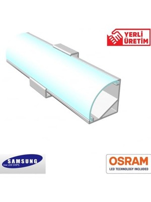 Toptan Budur 100 cm 12V LED Köşe Bar, Bombe Difüzörlü, Mutfak Dolabı ve Tezgah Altı Için, 4000K