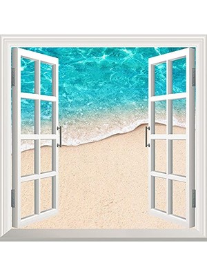 Toptan Budur Yapışkanlı Sticker Pencere Poster Duvar Kağıdı Deniz Kenarı
